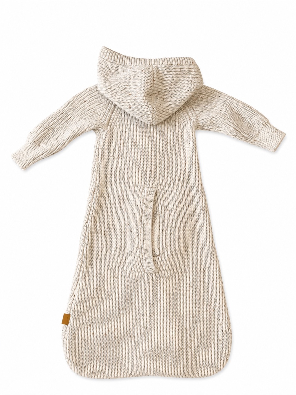 Goumi Baby Newborn Organic Cotton Knit Hooded Bunting Bag Cream - Picture 2 of 4